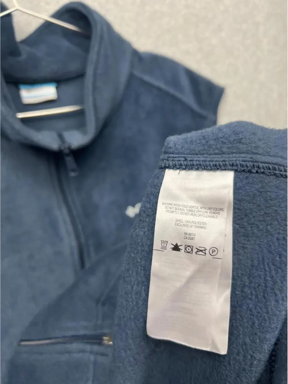 Columbia Mens Full Zip Fleece Vest 3X Casual Classic Sleeveless Blue Outdoor